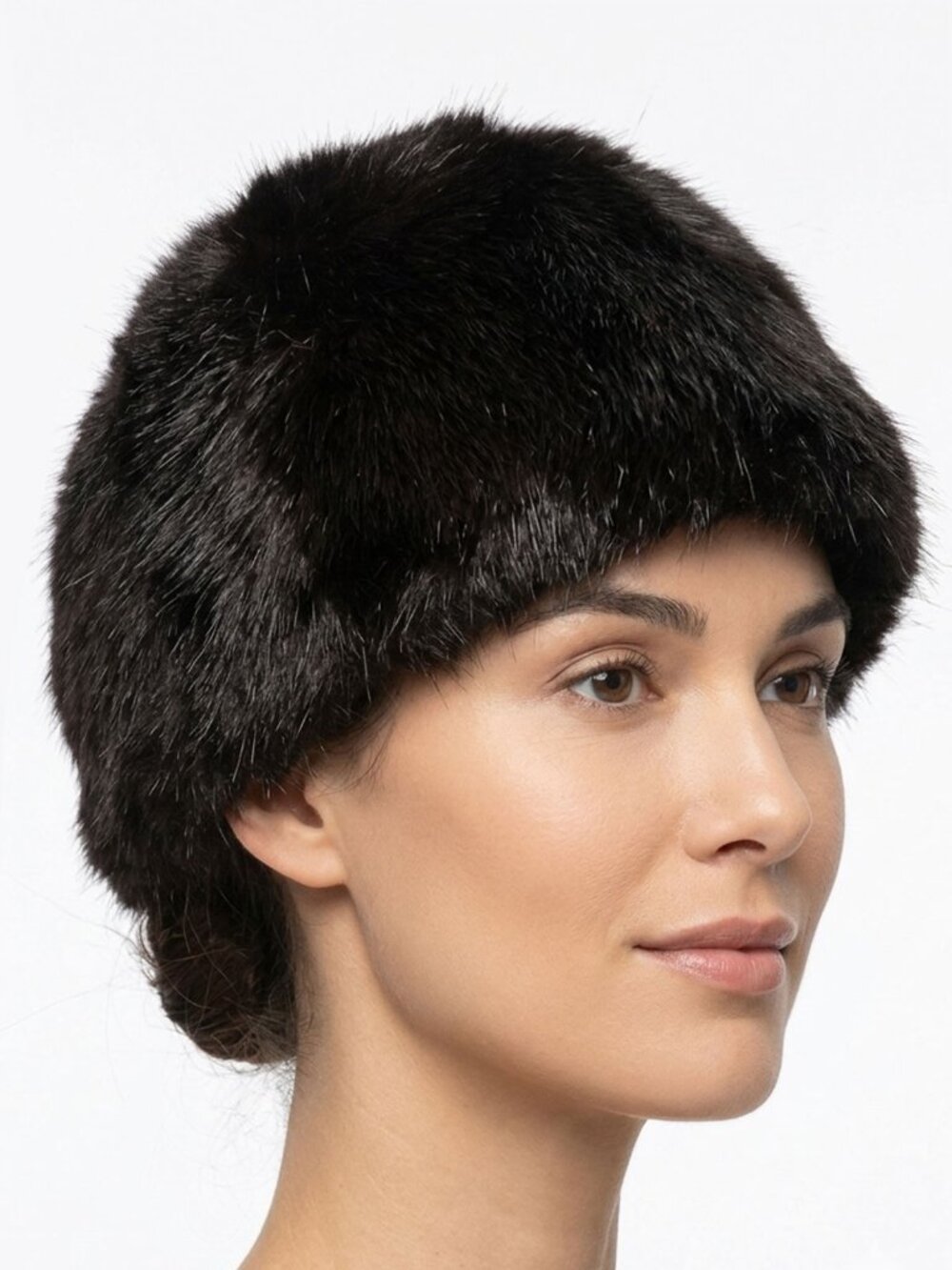 BCBGMAXAZRIA Black Faux Fur Cossack Hat Round Trapper Warm Lined Mob Wife OS
